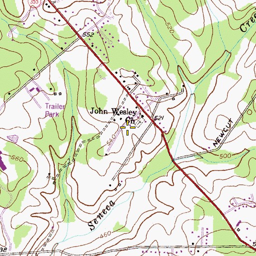 Topographic Map of Clarksburg Heights, MD