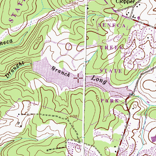 Topographic Map of Clopper Lake, MD