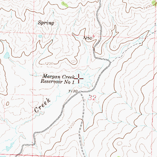 Topographic Map of Morgan Creek Reservoir Number 1, CO