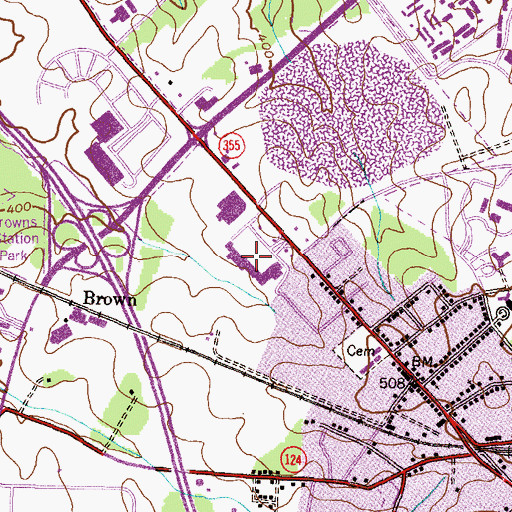 Topographic Map of Gaithersburg Square Shopping Center, MD