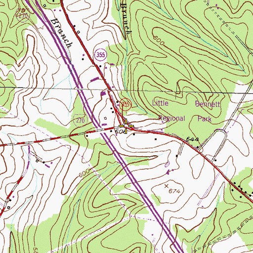Topographic Map of Miles Corner, MD