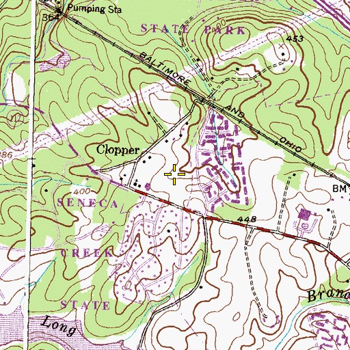 Topographic Map of Parkridge Estates, MD