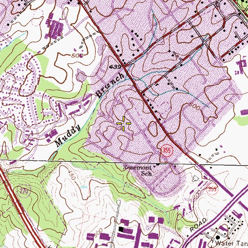 Topographic Map of Rosemont, MD