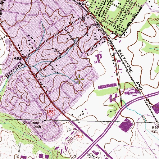Topographic Map of Walnut Hill, MD