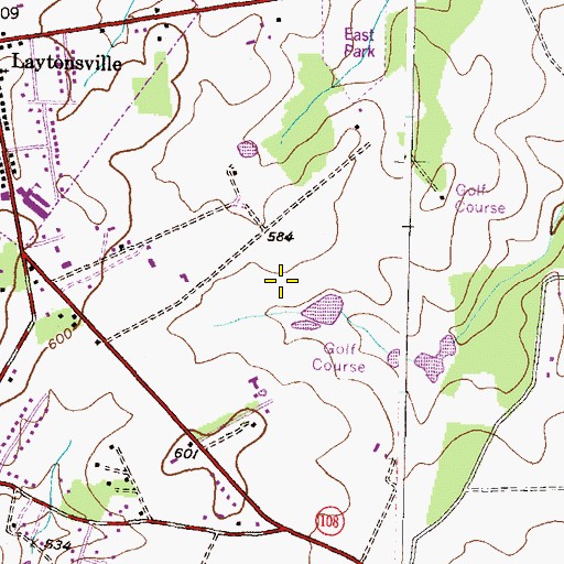 Topographic Map of Golf Estates, MD