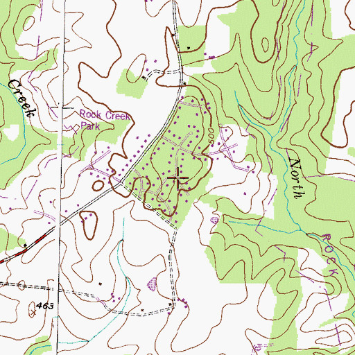 Topographic Map of Granby Woods, MD