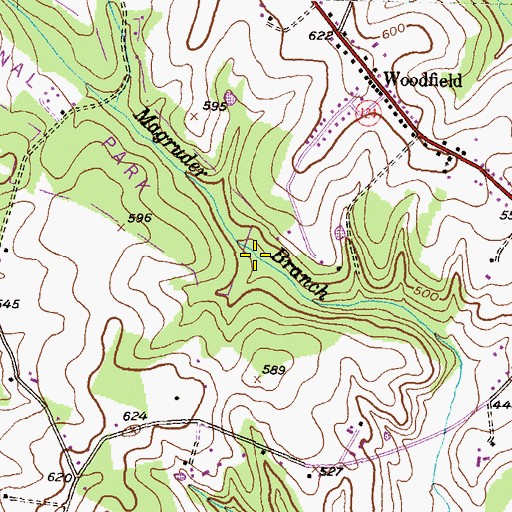 Topographic Map of Lower Magruder Branch Park, MD