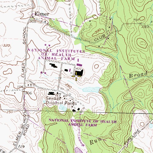 Topographic Map of National Institute of Health Animal Farm, MD