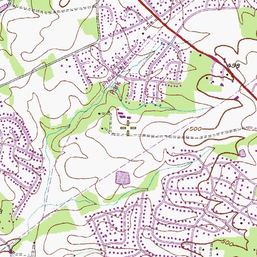 Topographic Map of Olney Oaks, MD