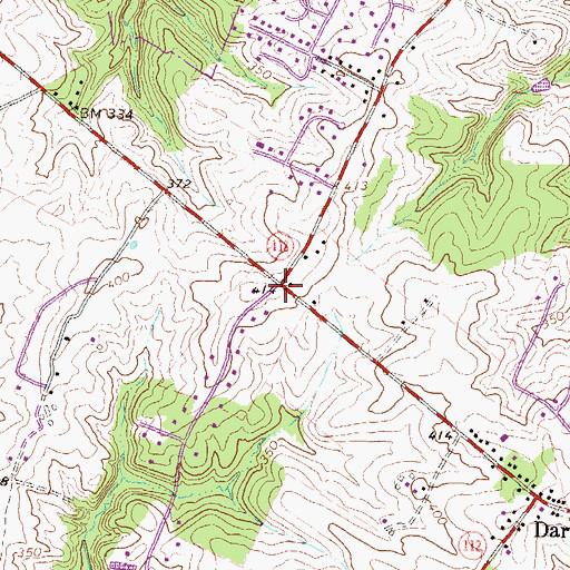 Topographic Map of Browns Corner, MD