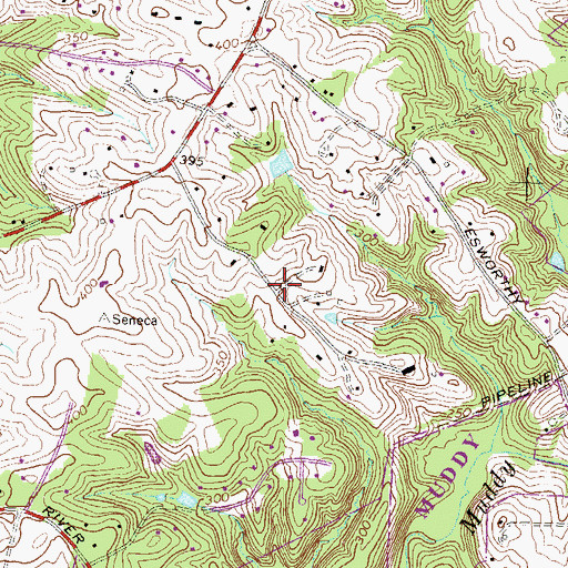 Topographic Map of Deakins Range, MD