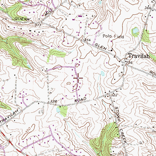 Topographic Map of Travilah Meadows, MD