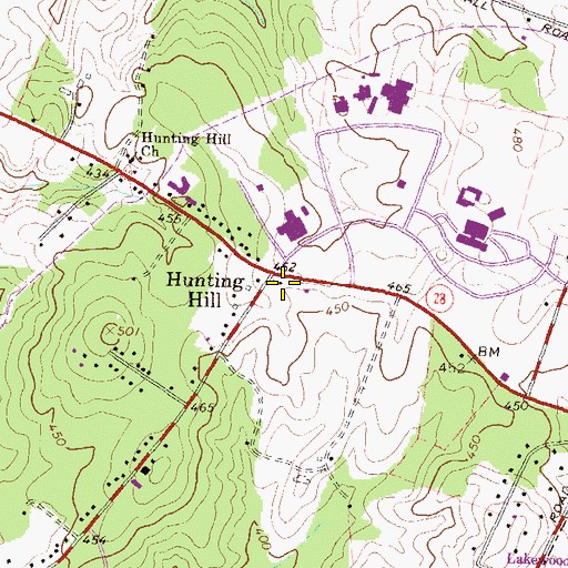 Topographic Map of Travilah Square Shopping Center, MD