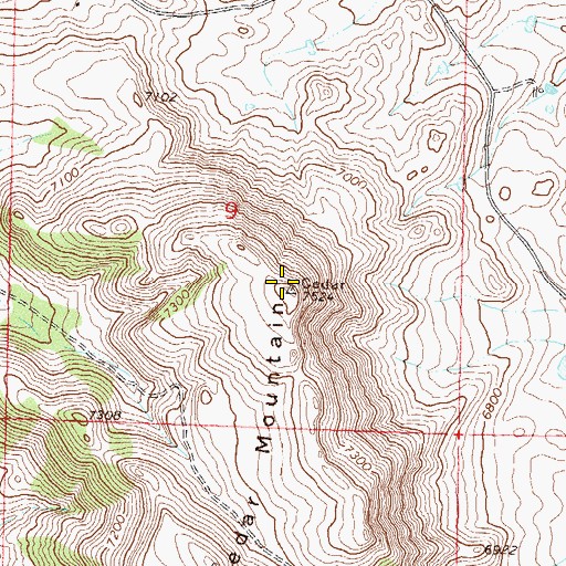 Topographic Map of Cedar Mountain, CO