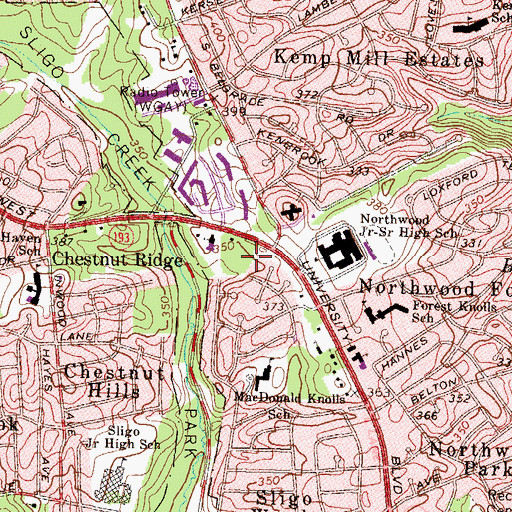 Topographic Map of Breewood Park, MD