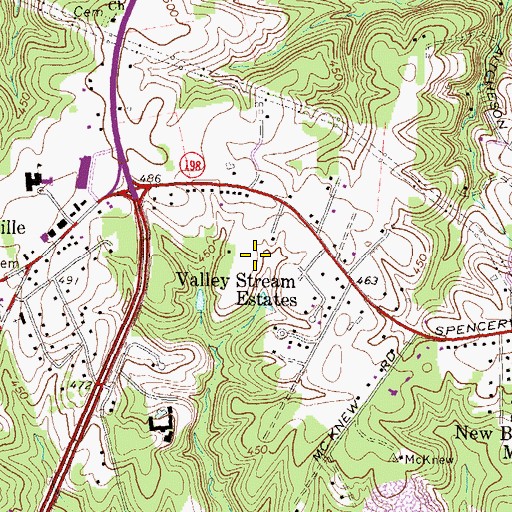 Topographic Map of Burtonsville Post Office, MD