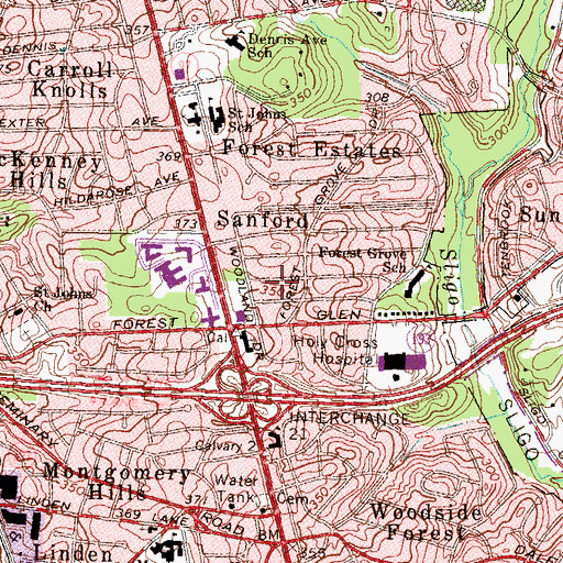 Topographic Map of Forest Grove (historical), MD