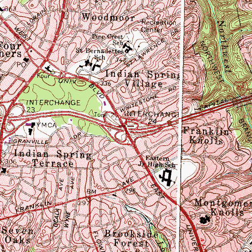 Topographic Map of Interchange 29, MD