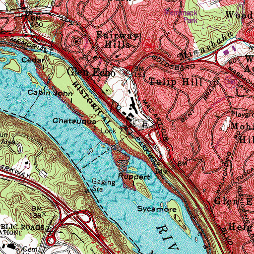 Topographic Map of Lock 7, MD
