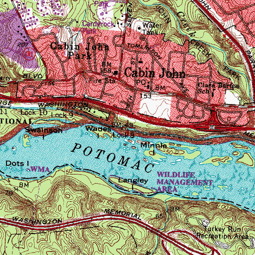Topographic Map of Lock 8, MD