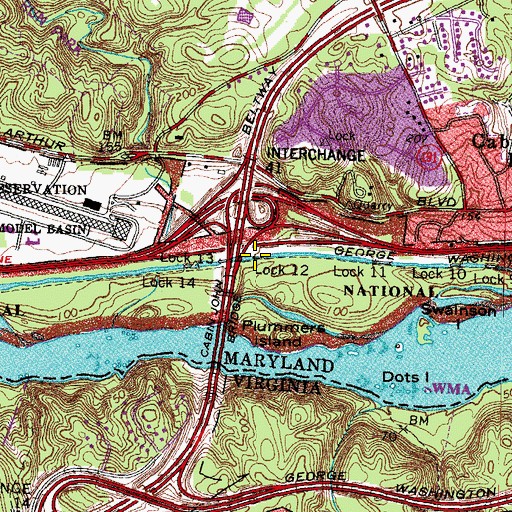 Topographic Map of Lock 12, MD