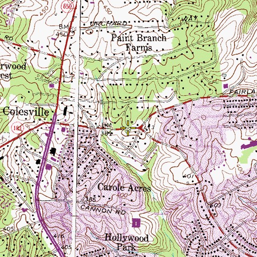 Topographic Map of Smithville Elementary School (historical), MD