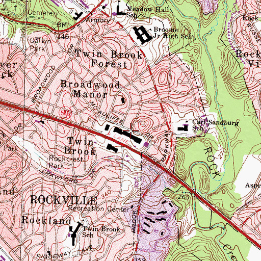 Topographic Map of Twinbrook Shopping Center, MD
