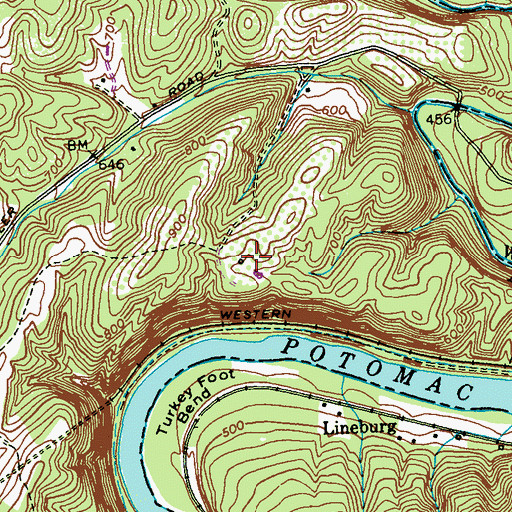 Topographic Map of Camp Strauss, MD