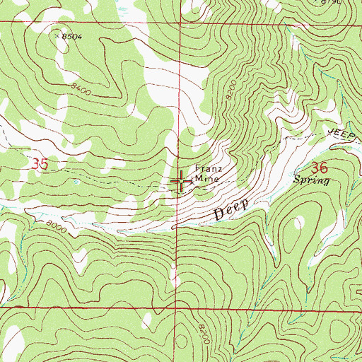 Topographic Map of Franz Mine, CO
