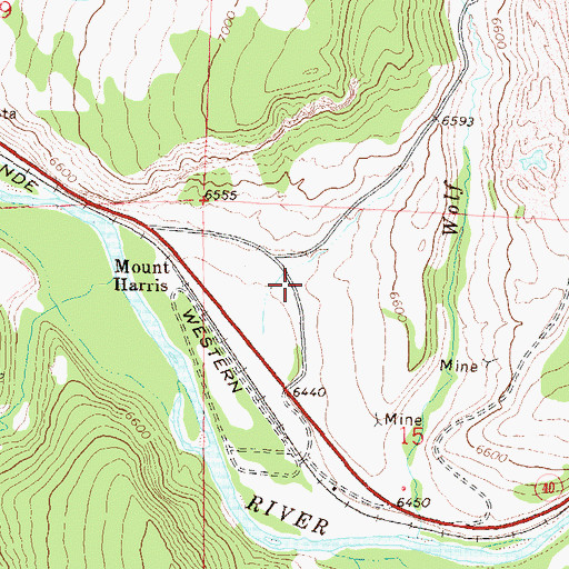Topographic Map of Grassy Creek, CO