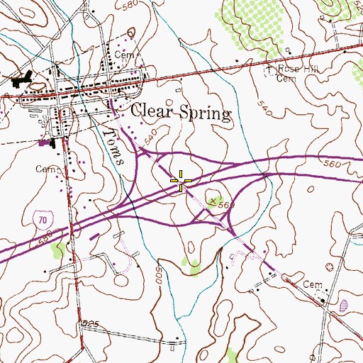 Topographic Map of Interchange 18, MD