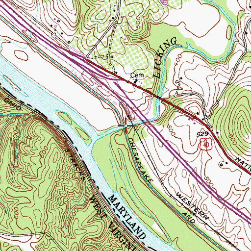 Topographic Map of Licking Creek Aqueduct, MD