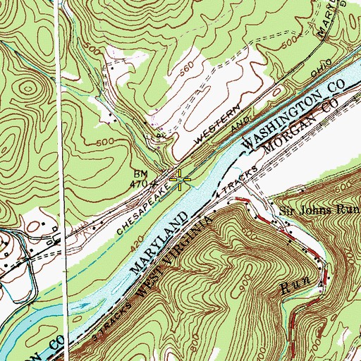 Topographic Map of Lock 53, MD