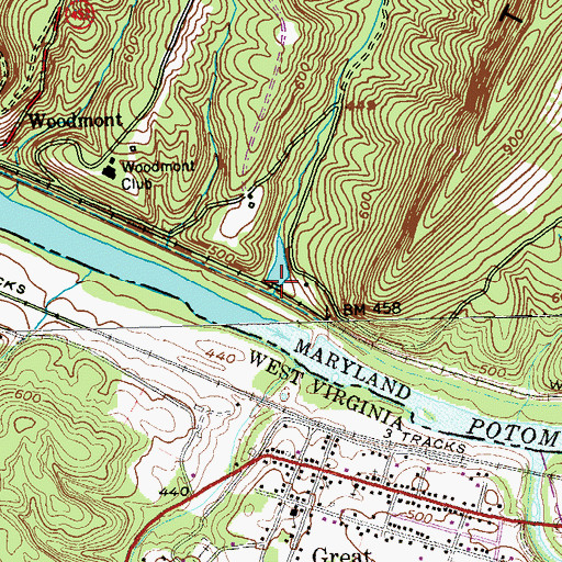 Topographic Map of Lock 55, MD