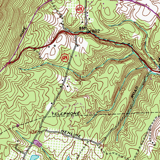 Topographic Map of Mann, MD