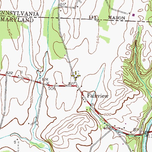 Topographic Map of Mount Tabor Evangelical Church, MD