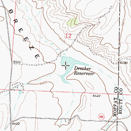 Topographic Map of Dresher Reservoir, CO