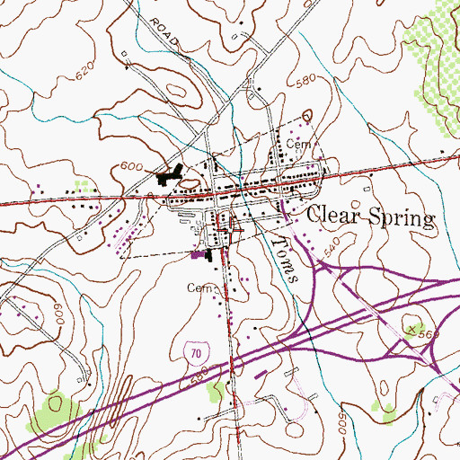 Topographic Map of Saint Peters Evangelical Lutheran Church, MD