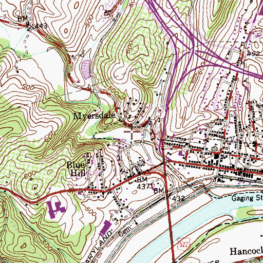 Topographic Map of Widmyer Park, MD