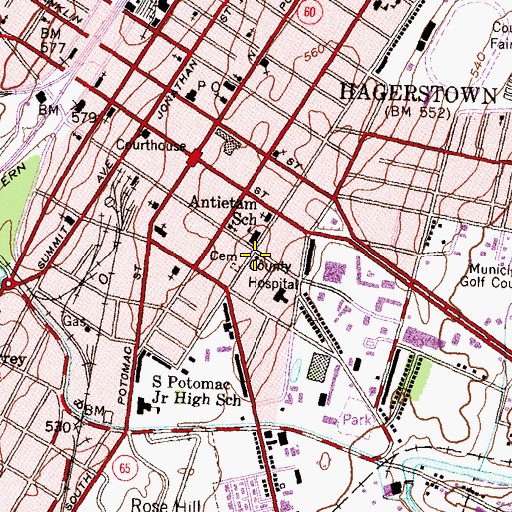 Topographic Map of First Brethren Church, MD