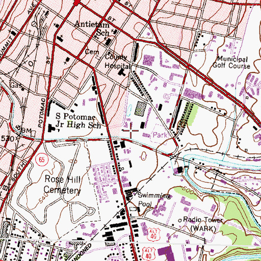 Topographic Map of Hager Park, MD