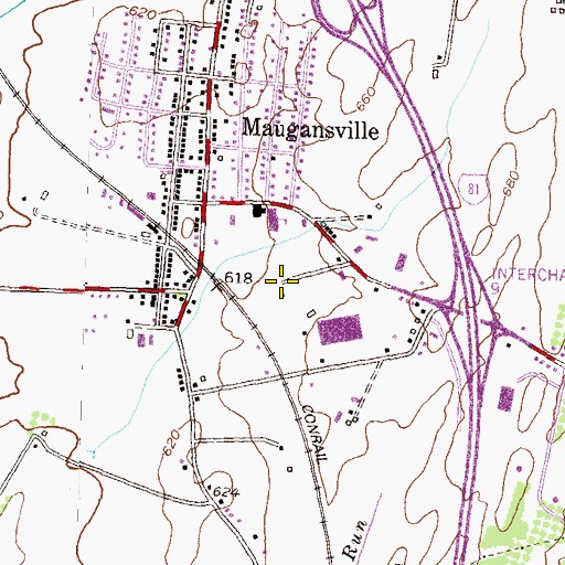 Topographic Map of Maugansville Elementary School, MD