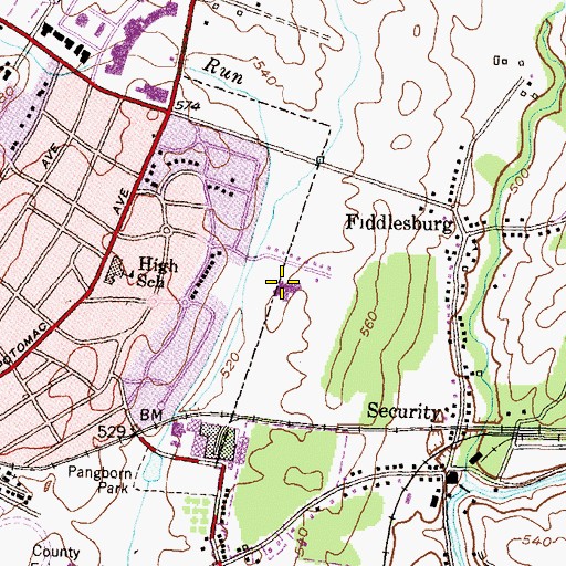 Topographic Map of Potomac Heights Elementary School, MD