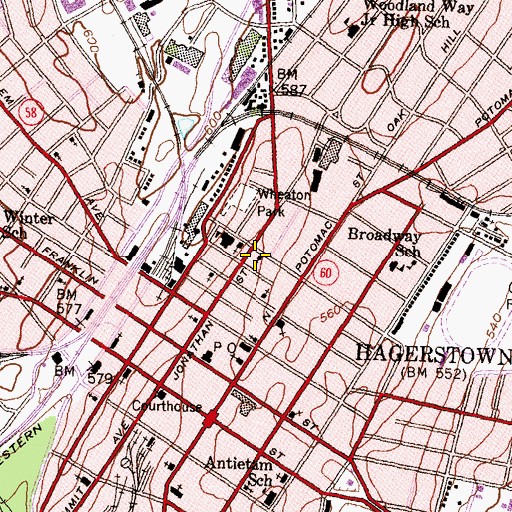 Topographic Map of Second Christian Church (historical), MD