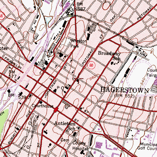 Topographic Map of Trinity Evangelical Lutheran Church, MD
