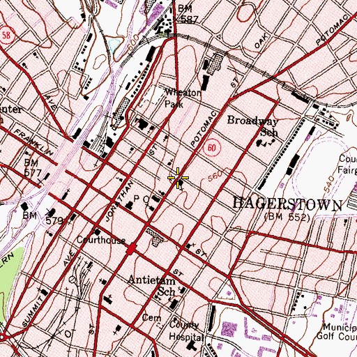 Topographic Map of Trinity Evangelical Lutheran Church, MD
