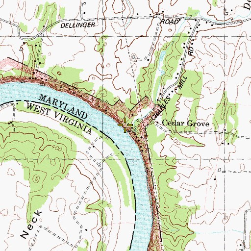 Topographic Map of Charles Mill, MD