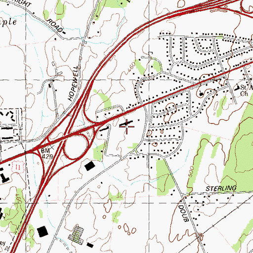 Topographic Map of Homewood Retirement Center, MD