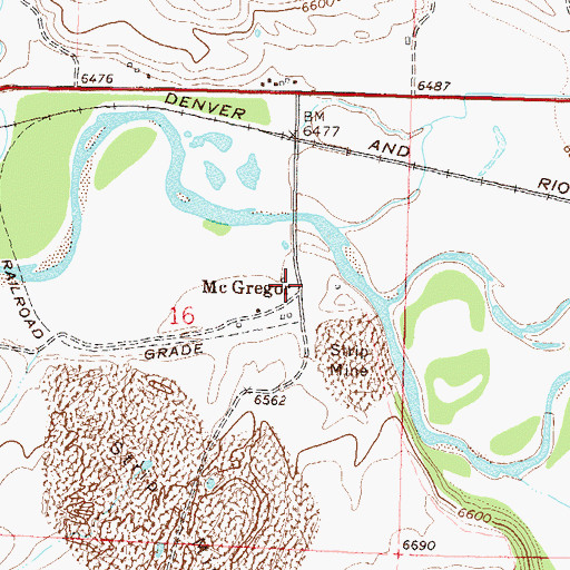 Topographic Map of McGregor, CO
