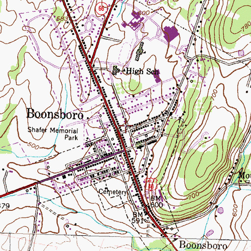 Topographic Map of Boonsboro Museum of History, MD